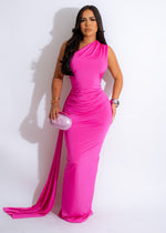 Big City Big Dreams Ruched Maxi Dress Pink