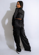 Obsession Silk Cargo Pant Set Black