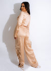 Obsession Silk Cargo Pant Set Nude