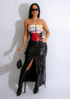 Speed Faux Leather Crop Top Red
