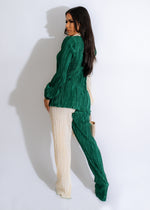 Forget The Rest Silk Pant Set Green
