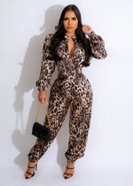 Wild Life Silk Cargo Jogger Set
