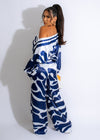 Love On Top Silk  Pant Set Blue