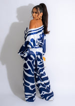 Love On Top Silk  Pant Set Blue