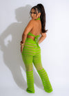 Crazy In Love Sweater Mesh Pant Set Green