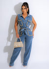 Cowgirl Rhinestones Denim Jumpsuit