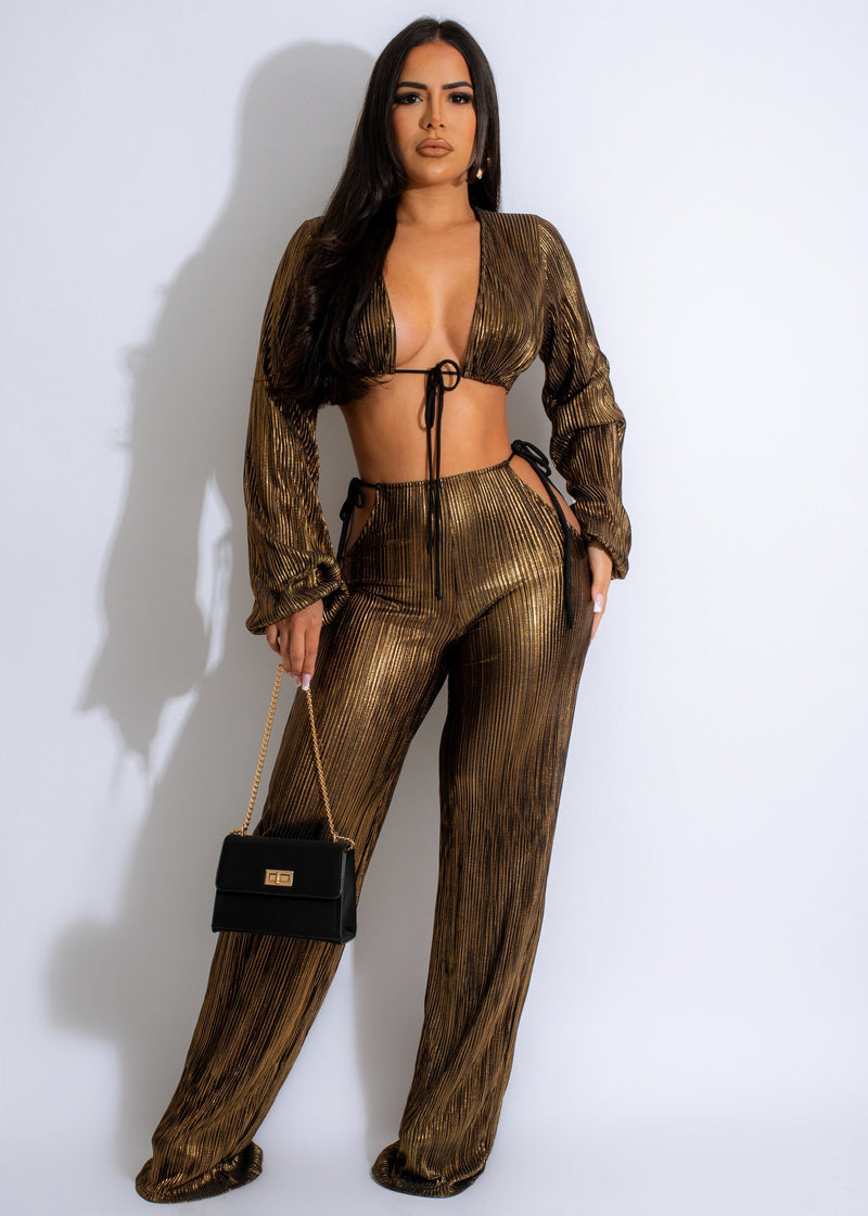 Your Body Metallic Pant Set