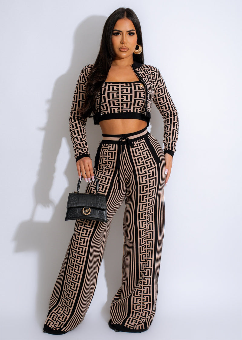 Fall In Line Knitted Pant Set
