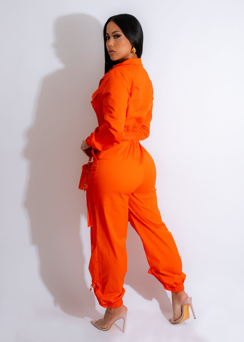Tough Lover Cargo Jumpsuit Orange
