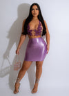Signature Diva Metallic Mini Skirt Purple