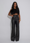 Eden Illusion Feather Crop Top Black