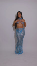 Drip District Pearls Sequin Bikini Set Blue