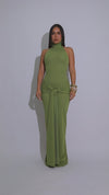 Soft Rhythm Ruched Maxi Dress Green