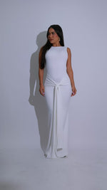 Sculpted Glow Ruched Maxi Dress White
