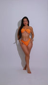 Tropic Tease Rhinestones Bikini Set Orange