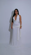 Sienna Drape Ruched Maxi Dress White