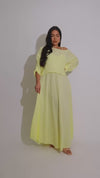 Breezy Aura Linen Maxi Dress Yellow
