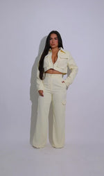 Luxe Utility Cargo Pant Set Yellow