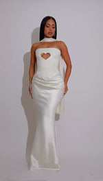 Love And Affection Corset Satin Skirt Set White