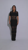 Modern Motion Mesh Maxi Dress Black