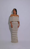 Sunwave Crochet Maxi Dress Nude