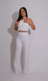 Amora Rose Floral Pant Set White