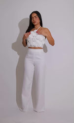 Amora Rose Floral Pant Set White