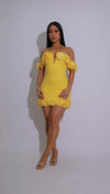 Petal Provocateur Floral Mini Dress Yellow