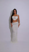 Sunset Threads Crochet Skirt Set White