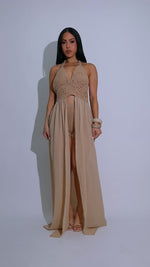 Oasis Mirage Crochet Mesh Short Set Nude