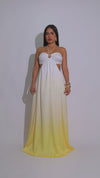 Sunkissed Mirage Ruched Maxi Dress Yellow