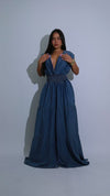 Valley Breeze Ruched Jumpsuit Dark Denim