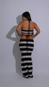 Coastal Current Crochet Skirt Set Black