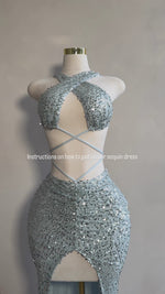 Afterglow Siren Ruched Sequin Maxi Dress Gold
