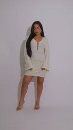 Hazel Breeze Knit Mini Dress Nude