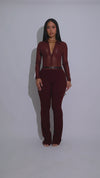 Enigma Nights Mesh Jumpsuit Red