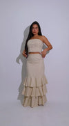 Soleil Textura Skirt Set Nude