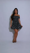 Playful Twist Ruched Mini Dress Black
