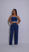 Vintage Flirt Lace Pant Set Denim