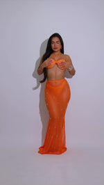 Tropic Tease Rhinestones Bikini Set Orange