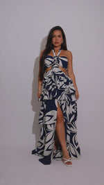 Tropical Rhythm Floral Maxi Dress Blue