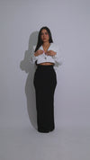 Luxe Line Skirt Set White