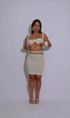 Seashell Dreams Crochet Skirt Set Nude