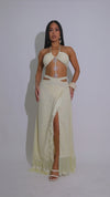 Siren’s Whisper Shell Maxi Dress Nude