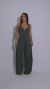 The Powerline Ruched Jumpsuit Green