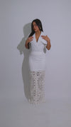 Sahara Ease Crochet Skirt Set White