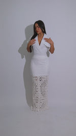 Sahara Ease Crochet Skirt Set White