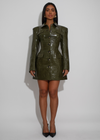 Let Me Adore You Faux Leather Mini Dress Green