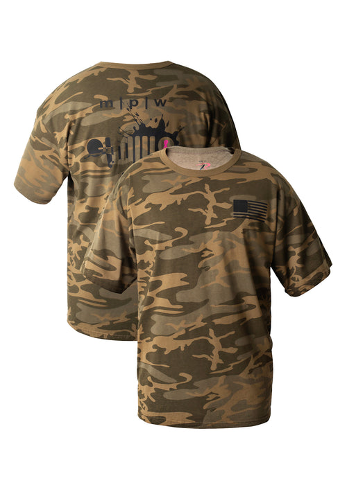 Camo MPW Tee Shirt in forest green with camouflage print
