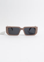 My South Beach Vibe Square Sunglasses Nude with oversized square frames and chic nude color